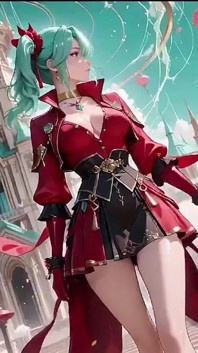 Usikan peribadi Blade berpakaian merah! Warrior berambut hijau dalam jubah pertempuran merah hitam, pemerintah lagi malu di teres terapung.