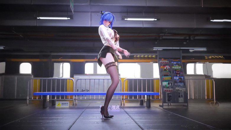 MikuMotion: Kancelářská dáma uniforma; Tužka Sukně; Krajka Tanga; Tajemník