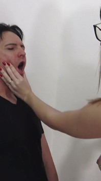 Coking Ashtray Hand Over Mouth!