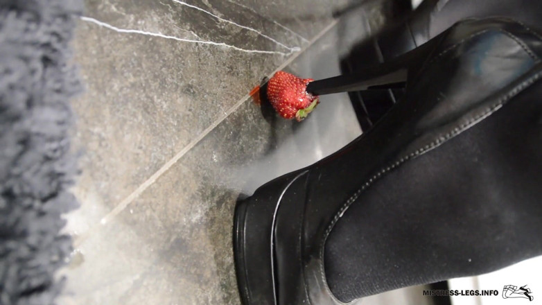 Mistress Legs: Crushing strawberries with high heels