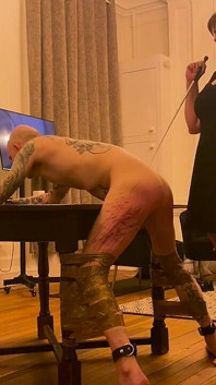 Cold Caning and Some Cute CBT Tied to a Table