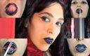 Rebecca Diamante Erotic Femdom: Lápiz labial azul oscuro gótico y labios brillantes