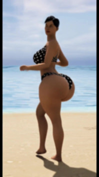 Mrs. Gunther Shaking It at the Beach