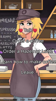 Hazelnut Latte: hombre mama a una barista trans tiene su boca llena de esperma