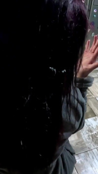 Bathrobe MILF Hair Drying and Brushing Blowjob with Cum in My Hair