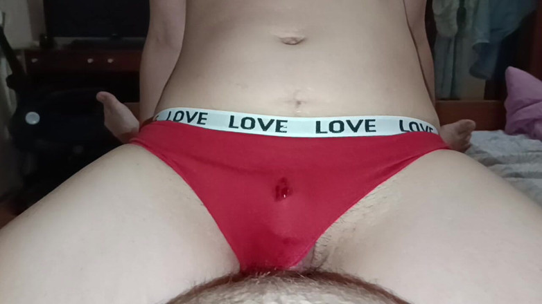 OniSoi: Stepmom's Red Panties Are Great for Your Cum
