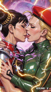 Hot Kissing Chun Li and Cammy