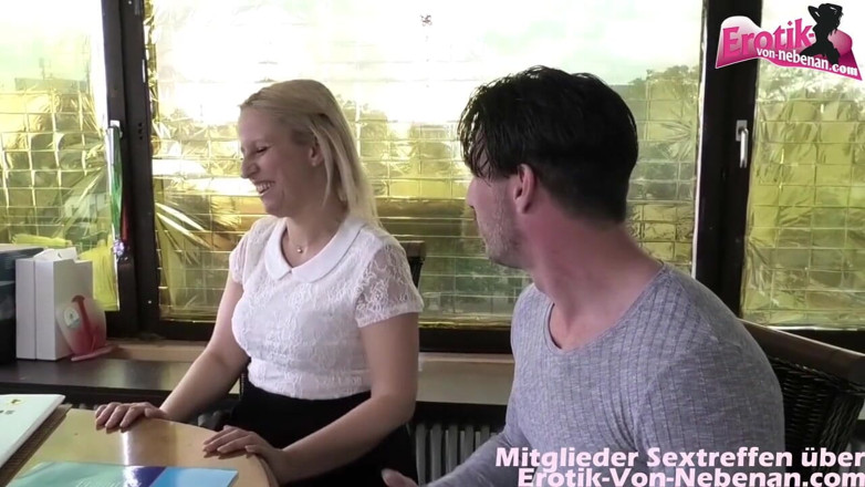Erotik Von Nebenan: Teacher fucks his blonde german student private