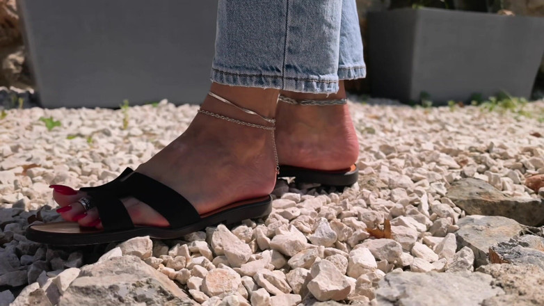 Goddess Lena: Flat Sandals Play