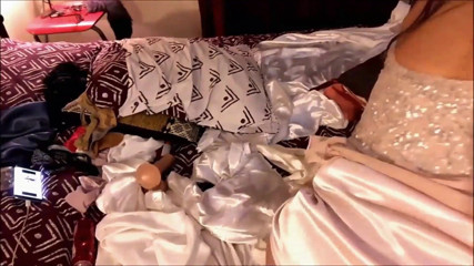 Sexy O2: 875 - slut in satin thong and bra, heels, doggy style,...