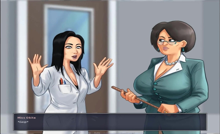 Hentai World: Summertime saga - professora de ciências e seu cinto de buceta