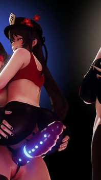 Hutao X Beidou Strap on Sex Genshin Impact Dragon Dildo Bad Dragon