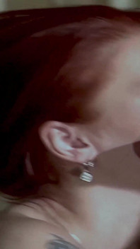 Redhead's Reward: Open Mouth and Wet Pussy