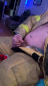 Quick Cum in Firefighter Gear