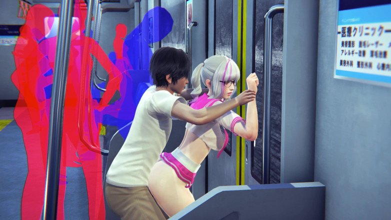 Waifu club 3D: Awek kolej dikongkek dalam pantat di dalam kereta bawah tanah
