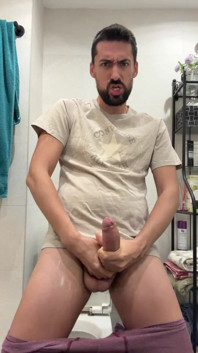 Hot Stepdaddy Jerking off and Busting a Thick Load