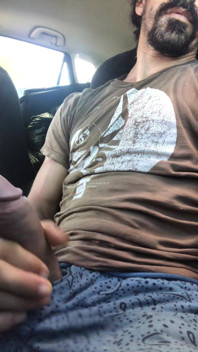 POV Fast Thick Cum Guy Masturbating in Car