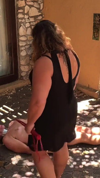 Dominatrix Mistress April - Garden torment for Rose