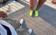 Cheating Stepmom, Stepson Fucked Stepmom in Mouth at a Bus Stop