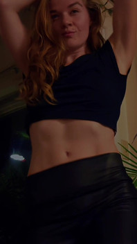 Just Dancing - Natural Body Fit Girl Petite PAWG Dirty Blonde Thick Thighs Crop Top Tight Pants