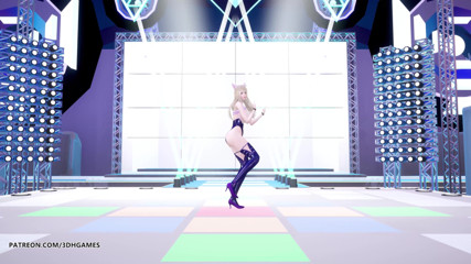 3D-Hentai Games: [MMD] kep1er - ¡arriba! Ahri Seraphine Kaisa, liga de striptease caliente de...