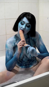 Rimozione di bodypaint di cortana e scopata con dildo