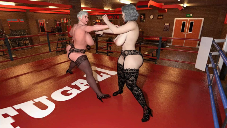Mature Catfights and Sexfights: Madura grandota en club de lucha # 1
