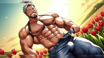 Erotic Man: Cowok hot ini menggoda ai di luar ruangan sambil menggoda