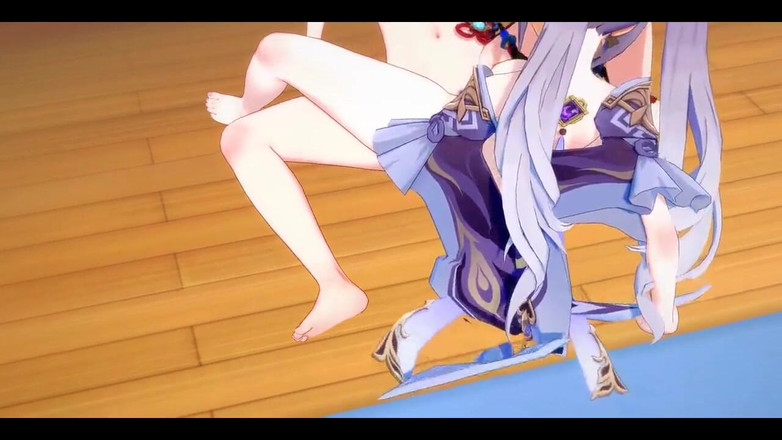 HentaiTubes: Genshin Impact Hentai Yuri - Ganyu và Kequing quan hệ tình...