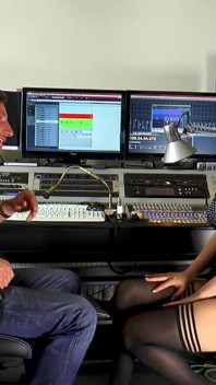 Hot Mia does wild fuck in a music studio with huge dick