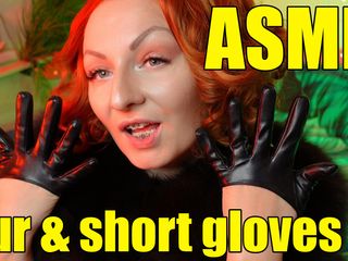 Arya Grander: Sexy pin up Arya doing ASMR sounds with short leather...