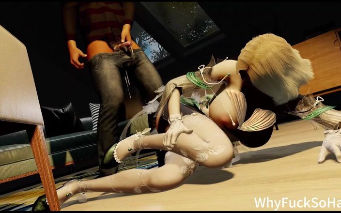 Why fuck so hard: 3D sexy japanisches cosplay-modell betrügt mit großem altem schwanz