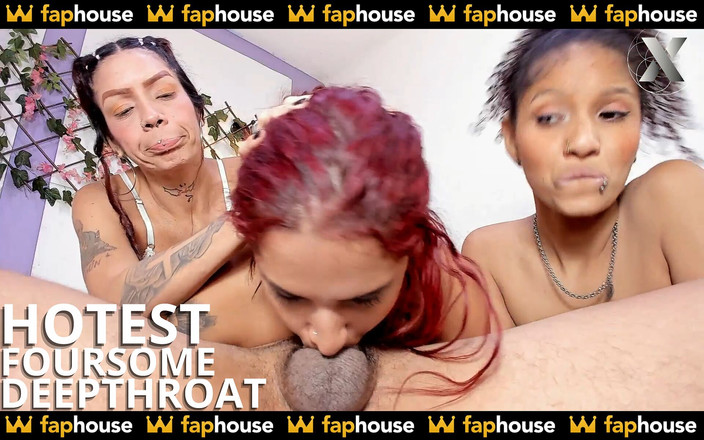 X Live Community: Nejžhavější akce intenzivní čtyřky hlubokého šukání do krku se 3 krásnými sexy Latinoameričankami