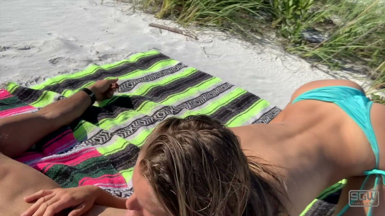 Sparks Go Wild: Sexy Couple Has Sex on the Beach While Wearing Thongs
