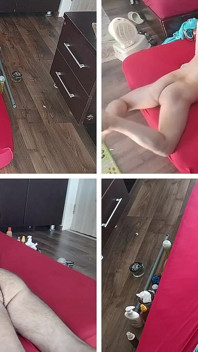 Lick Wife's Pussy Until Orgasm. Amateur Couple Has Crazy Sex in the Bedroom.