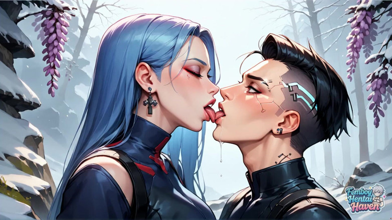 Femboy Hentai Haven: Een besneeuwde bergtop, een wilde femboy en een travestiet. Een...