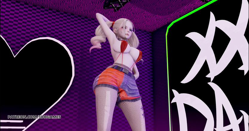 3D-Hentai Games: Striptis seksi Harley Quinn 4K 60FPS