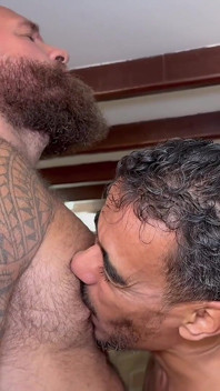 Sensitive Hairy Bear Driven Wild by Nipple Play