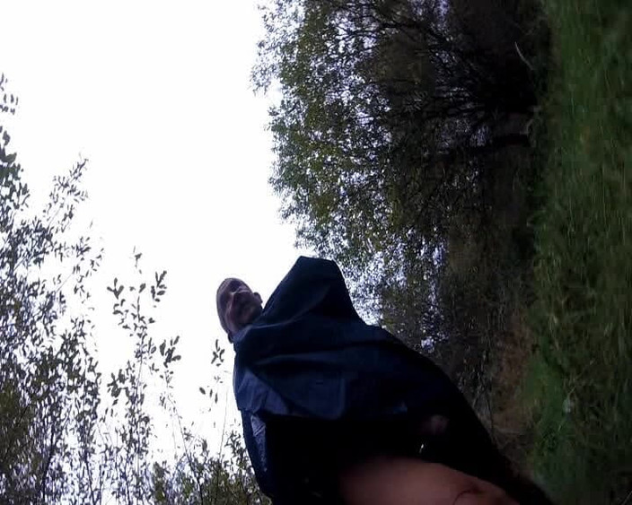 Andy: Rain Poncho Wank