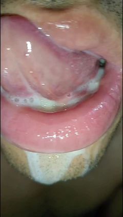 Cum in My Mouth, Play with Your Cum, and Swallow It, Sexy, Femboy, Trans, Gay Naughty, Tongue, Sloopy, Six Pack, Fitness Teen