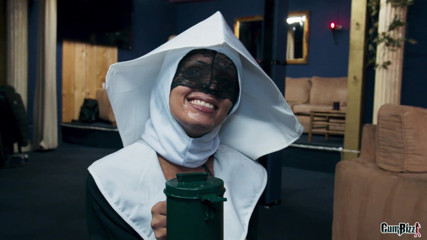Cumbizz: A nun comes to collect cum!