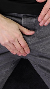 Getting hard with pants on and jerking off with dirty talk