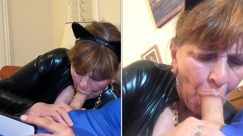 Carmen Angel: Nenek catwoman lagi asik nyepong kontol superman!