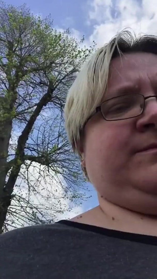 Real homemade BBW BBC porn: Bbwbootyful getting ready to go out with outdoor flashing