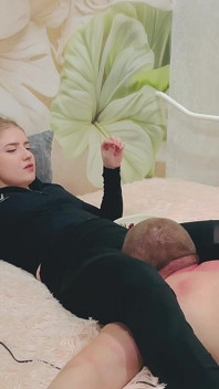 Electrical Stimulation of the Penis of a Tied Slave