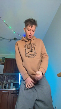 Huge Cumshot From a Skinny Boy with a Surprisingly Big Cock