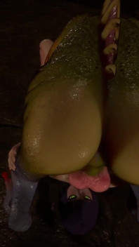 Gol 3D Busty Brunette Blowjobs Monster Frog Prince's Cock