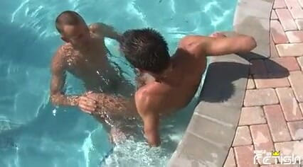 Gay Diaries: Horny dude takes a dip in the pool and sucks...