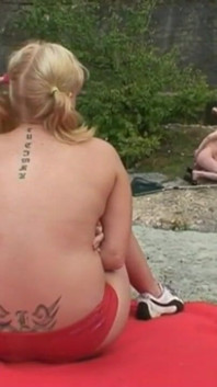 Two elderly people go fishing and find a young girl sunbathing