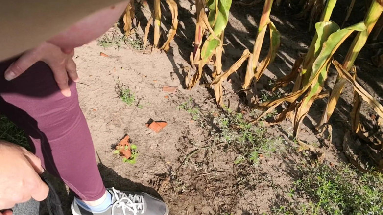 Bouncy Tits Action: Slap an squeeze my tits in corn field